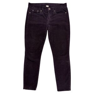 J. Crew Women’s Dark Purple Corduroy Ankle Jeans Size 27 EUC Skinny Fit Pants